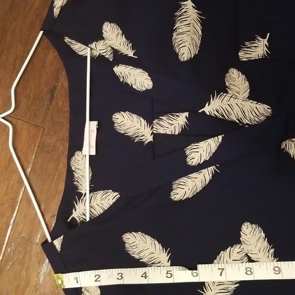 Pixley Long Sleeve Navy With Cream Leaf Print Pullover Top - Picture 6 of 8